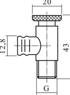 Ablassventil / Entlüftungsventil mit Tülle, G 1/8", PN25