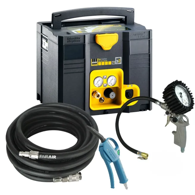 AKTION DF-Komplett-Set Kompressor SysMaster 150-8-6 + Reifenfüller + Ausblaspistole + Schlauchset