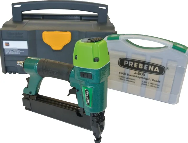 AKTION DF-Spar-Set Prebena Druckluftnagler 2XR-J50 + J-Box + Systainer + Spezial-Öl für Druckluftwerkzeuge