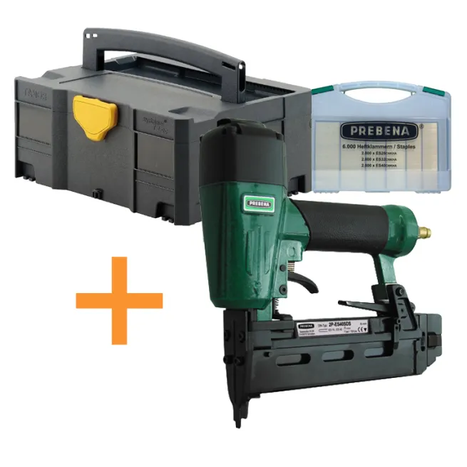 AKTION DF-Spar-Set Prebena Profi-Druckluftnagler 2P-ES40SDS + ES-Box + Systainer