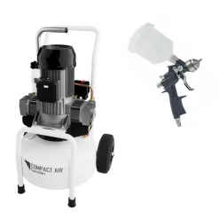 AKTION LACKIERER-SET: Gentilin ölfreier Kompressor CSK330/24 – Der leise Dauerläufer & Farbspritzpistole