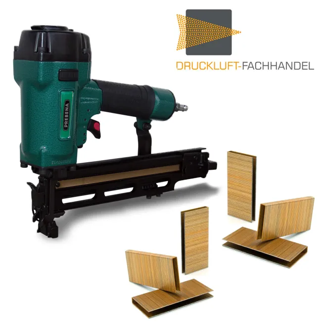 AKTION Prebena Druckluftnagler 4C-Z50 + 1 Schachtel Z40CNKHA-Klammern + 1 Schachtel Z50CNKHA-Klammern