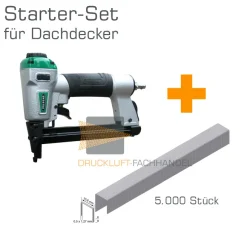 AKTION Prebena Druckluftnagler DNPF16 + 5.000 PF09CNK Heftklammern - Starter-Set für Dachdecker