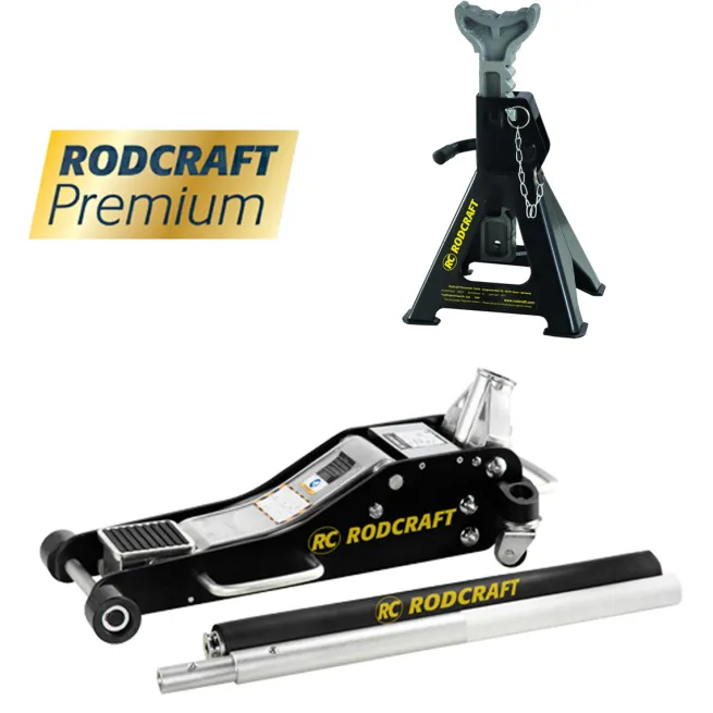 AKTION WAGENHEBER-SET: Rodcraft Aluminium - Wagenheber RH201 & Unterstellbock UBZ-3 bis 3t