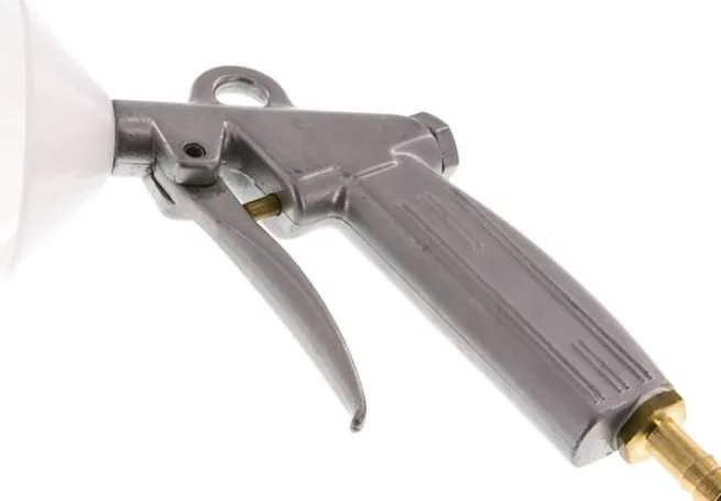 Alu Ausblaspistole mit Kurzdüse Ø 1,5 und Schutzschild 9 mm