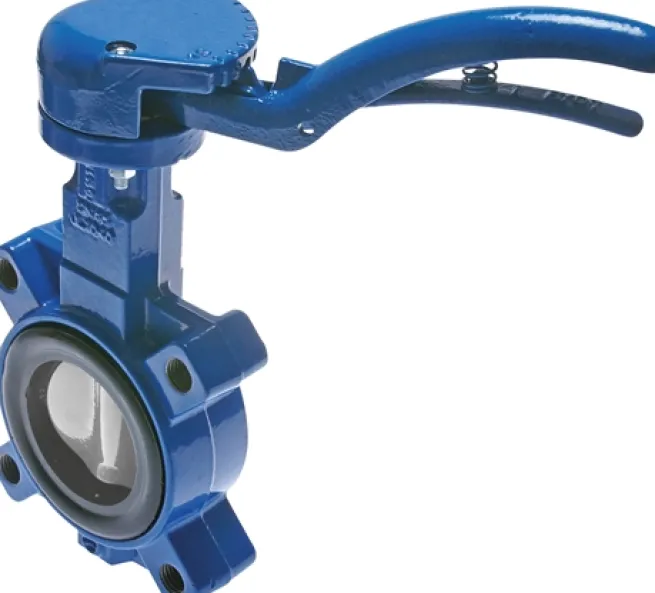 Anflanschklappe 3"-150 lbs (ANSI B 16.5) GGG40/GGG40 epoxidbeschichtet/NBR