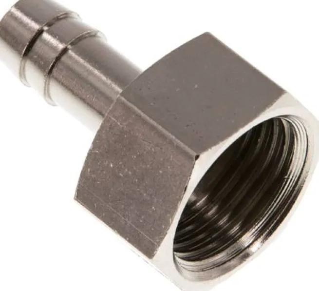 Aufschraub-Schlauchtülle G 1/2"-9 (3/8")mm, Messing vernickelt