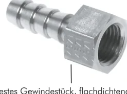 Aufschraub-Schlauchtülle G 3/8"-9 (3/8")mm, Messing vernickelt