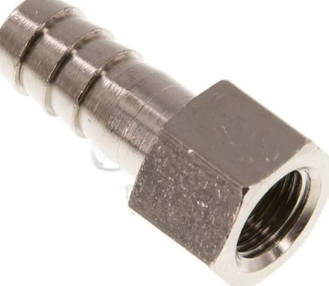 Aufschraub-Schlauchtülle G 1/8"-9 (3/8")mm, Messing vernickelt
