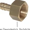 Aufschraub-Schlauchtülle G 1/2"-6 (1/4")mm, Messing