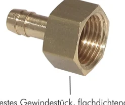 Aufschraub-Schlauchtülle G 1/2"-9 (3/8")mm, Messing