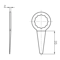 Ausglasmesser für Fahrzeugscheiben G36 35 mm