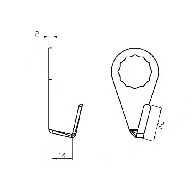 Ausglasmesser für Fahrzeugscheiben U27 24 mm