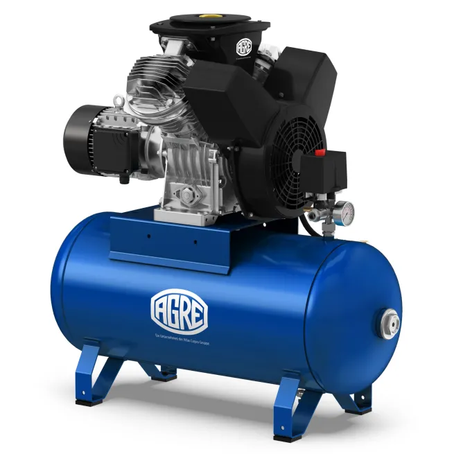 AUSSTELLER I AGRE Industrie-Kolbenkompressor Typ ALG MEK-4 10 90 D auf Behälter, 4116002264