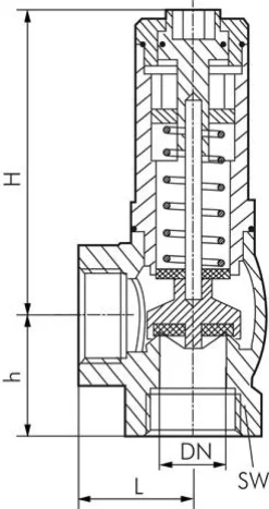 Überströmventil G 1-1/4", 0,5 - 2,5 bar, Edelstahl