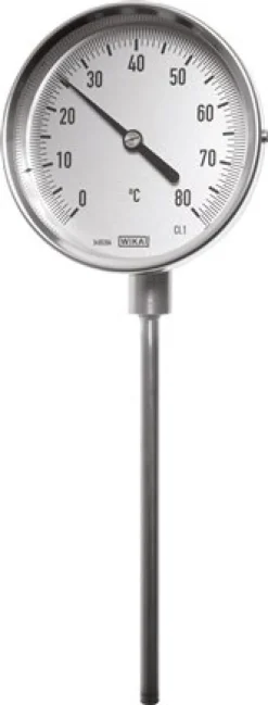 Bimetallthermometer, senkrecht D100/-20 bis +60°C/100mm, Edelstahl