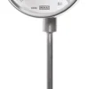 Bimetallthermometer, senkrecht D100/0 bis +80°C/100mm, Edelstahl