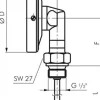 Bimetallthermometer, senkrecht D100/0 bis +200°C/100mm
