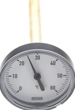 Bimetallthermometer, waagerecht D63/0 bis +60°C/100mm, Kunststoffgehäuse