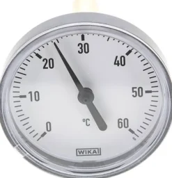Bimetallthermometer, waagerecht D63/0 bis +60°C/60mm, Kunststoffgehäuse