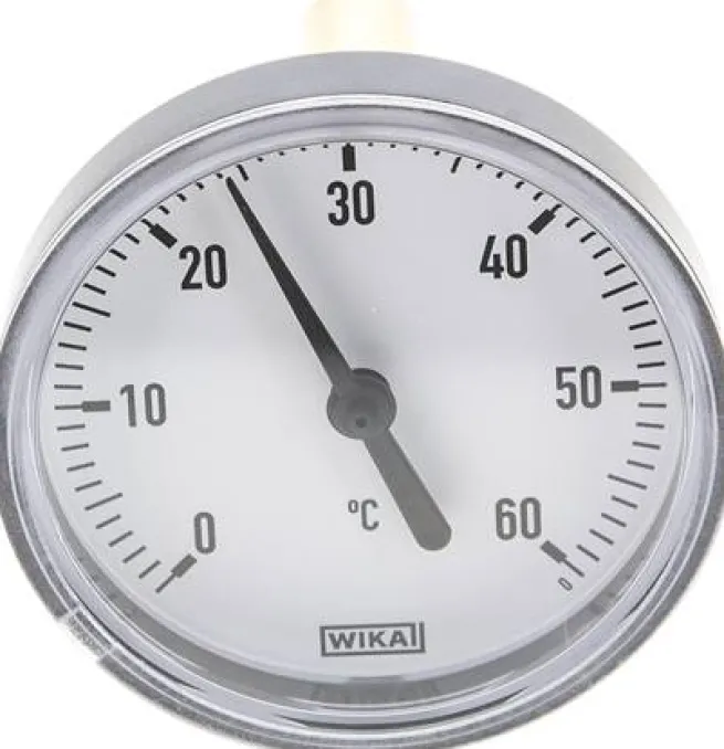 Bimetallthermometer, waagerecht D63/0 bis +60°C/60mm, Kunststoffgehäuse