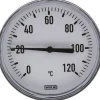 Bimetallthermometer, waagerecht D100/0 bis +120°C/60mm, Kunststoffgehäuse