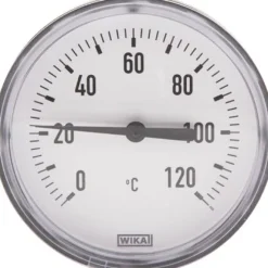 Bimetallthermometer, waagerecht D63/0 bis +120°C/100mm, Kunststoffgehäuse