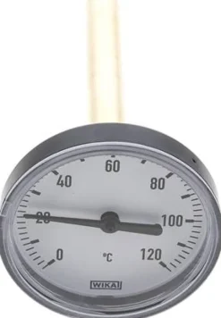 Bimetallthermometer, waagerecht D63/0 bis +120°C/100mm, Kunststoffgehäuse