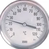 Bimetallthermometer, waagerecht D63/0 bis +160°C/160mm, Edelstahl