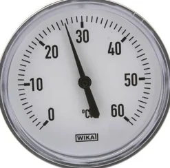 Bimetallthermometer, waagerecht D80/0 bis +60°C/40mm, Kunststoffgehäuse