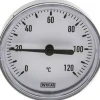 Bimetallthermometer, waagerecht D63/0 bis +120°C/40mm, Kunststoffgehäuse