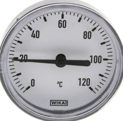 Bimetallthermometer, waagerecht D63/0 bis +120°C/40mm, Kunststoffgehäuse