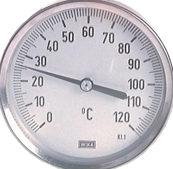 Bimetallthermometer, waagerecht D63/0 bis +80°C/200mm