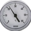 Bimetallthermometer, waagerecht D63/0 bis +60°C/40mm, Kunststoffgehäuse