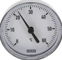 Bimetallthermometer, waagerecht D63/0 bis +60°C/40mm, Kunststoffgehäuse