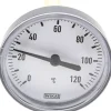 Bimetallthermometer, waagerecht D63/0 bis +120°C/60mm, Kunststoffgehäuse