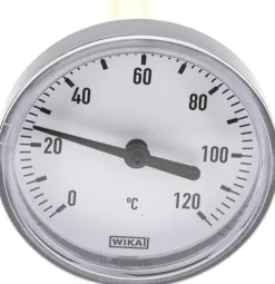 Bimetallthermometer, waagerecht D63/0 bis +120°C/60mm, Kunststoffgehäuse