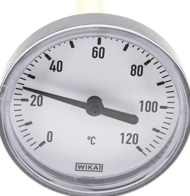 Bimetallthermometer, waagerecht D63/0 bis +120°C/60mm, Kunststoffgehäuse