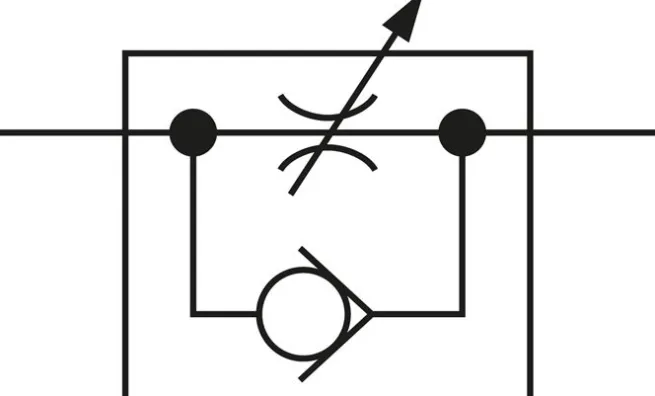 Block-Drosselrückschlagventil, G 1/4", mit Messingspindel (in aggressiven Umgebungen)