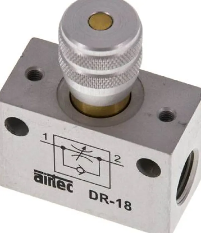 Block-Drosselrückschlagventil, G 1/8", Präzisionsausführung