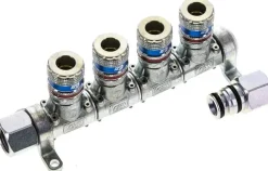 CEJN Multilink 4-fach Verteiler, mit Sicherheitskupplung eSafe als Abgang