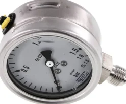 Chemie-Glycerin-Manometer senkrecht, 63mm, 0 - 1,6 bar
