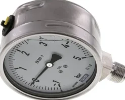 Chemie-Glycerin-Manometer senkrecht,100mm, -1 bis 5 bar