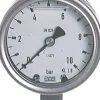 Chemie-Glycerin-Manometer senkrecht, 63mm, 0 - 10 bar
