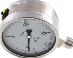 Chemie-Glycerin-Manometer senkrecht,100mm, -1 bis 15 bar