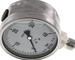 Chemie-Glycerin-Manometer senkrecht,100mm, 0 - 40 bar