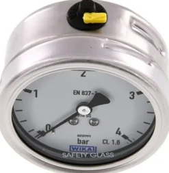 Chemie-Glycerin-Manometer waagerecht, 63mm, 0 - 4bar