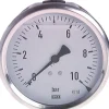 Chemie-Glycerin-Manometer waagerecht, 100mm, 0 - 10bar