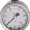 Chemie-Glycerin-Manometer waagerecht, 63mm, 0 - 10bar
