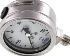 Chemie-Manometer senkrecht, 63mm, 0 - 100 bar